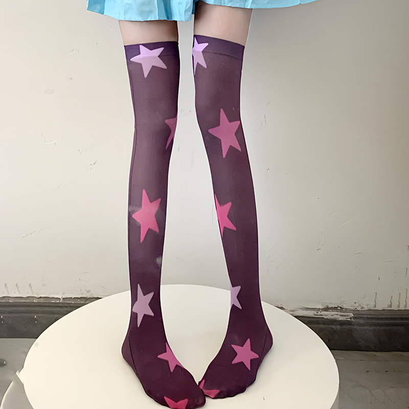 Fashion Thigh High Stockings Star Pattern Over-Knee Socks